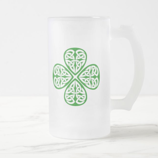 Celtic Knot Shamrock Frostat Ölglas (Höger)
