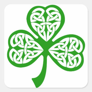 Celtic Knot Shamrock Fyrkantigt Klistermärke