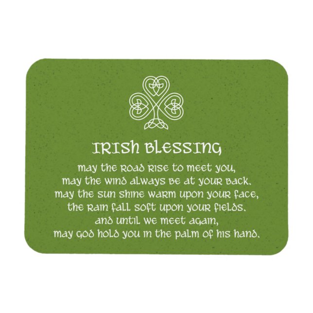 Celtic Knot Shamrock Irish Blessing Magnet (Horisontell)