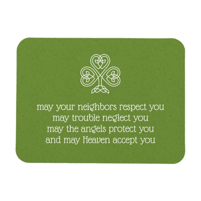 Celtic Knot Shamrock Irish Blessings 2 Magnet (Horisontell)