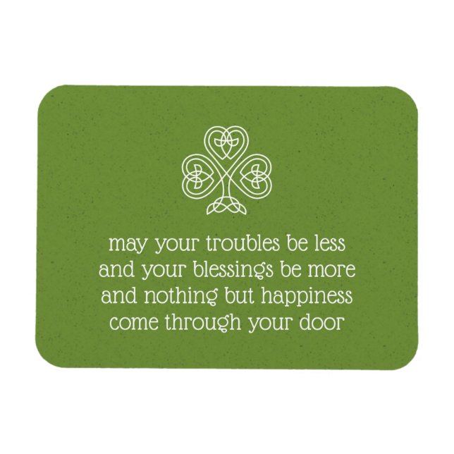 Celtic Knot Shamrock Irish Blessings 3 Magnet (Horisontell)
