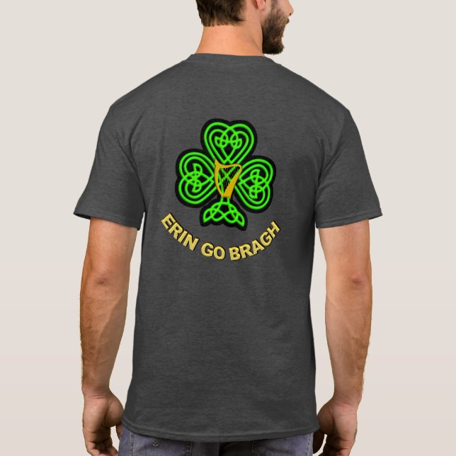 Celtic Knot Shamrock Irish T-Shirt (Baksida)