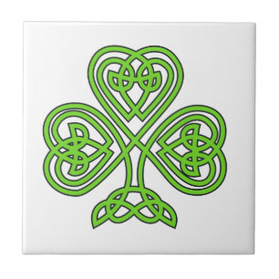 Celtic Knot Shamrock Kakelplatta