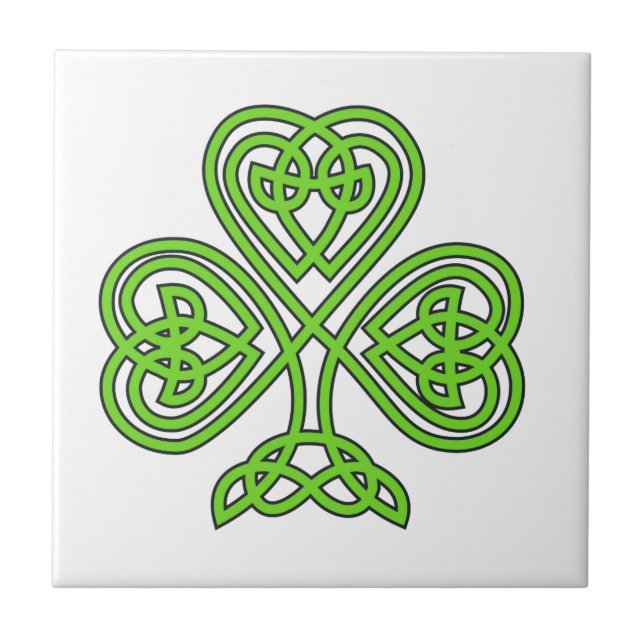 Celtic Knot Shamrock Kakelplatta (Framsidan)