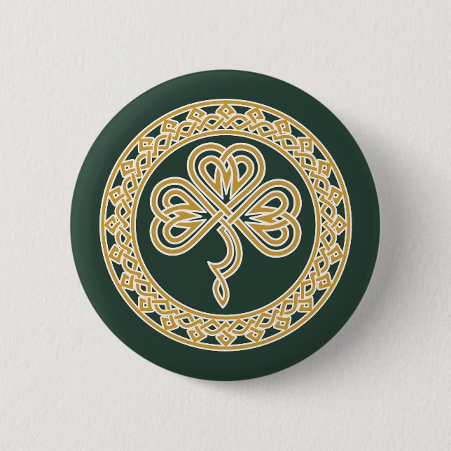 Celtic Knot Shamrock Knapp (Framsida)