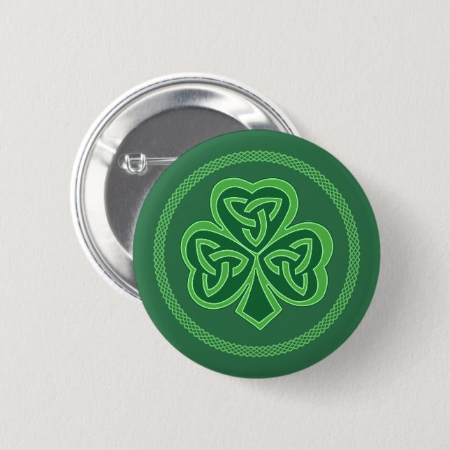 Celtic Knot Shamrock Knapp (Framsida & baksida)
