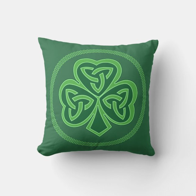 Celtic Knot Shamrock Kudde (Framsida)