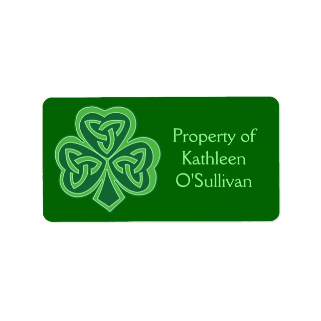 Celtic Knot Shamrock Label Adressetikett (Framsidan)