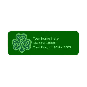 Celtic Knot Shamrock Label Returadress Etikett