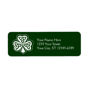 Celtic Knot Shamrock Label Returadress Etikett