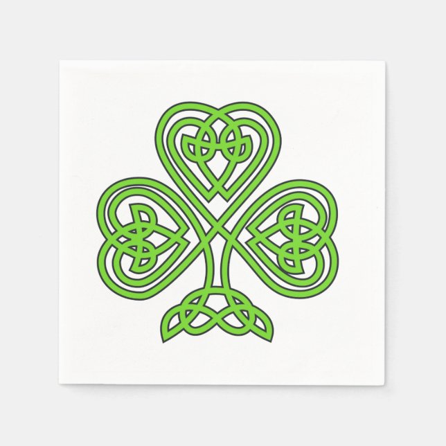 Celtic Knot Shamrock on White Pappersservett (Framsidan)