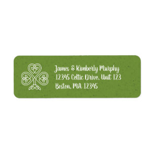 Celtic Knot Shamrock Returadress Etikett