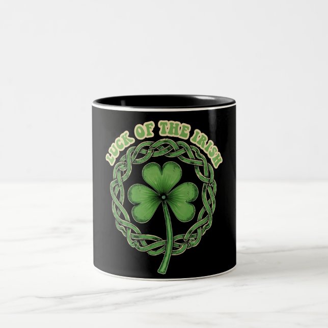 Celtic Knot Shamrock Två-Tonad Mugg (Center)