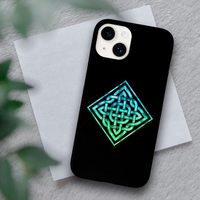 Celtic Knot - Single Blue Grönt iPhone 14 Fodral (Skapare uppladdad)