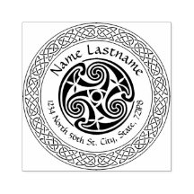 Celtic Knot & Spiral personlig gummi frimärke