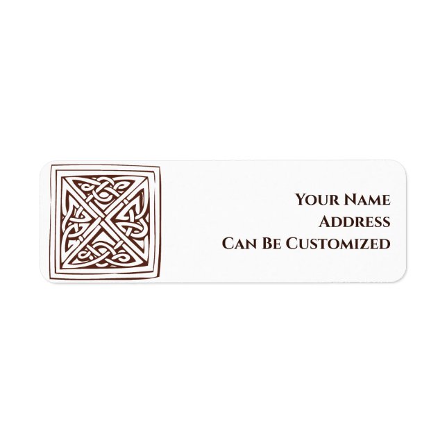 Celtic Knot Square Returadress Etikett (Framsidan)