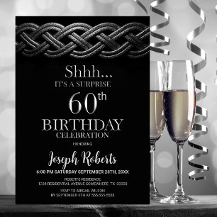 Celtic Knot Surprise 60:e Födelsedagsfesten Inbjudningar