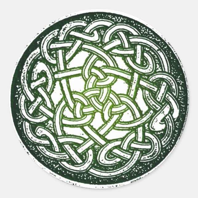 Celtic Knot (traditionell) Runt Klistermärke (Framsida)