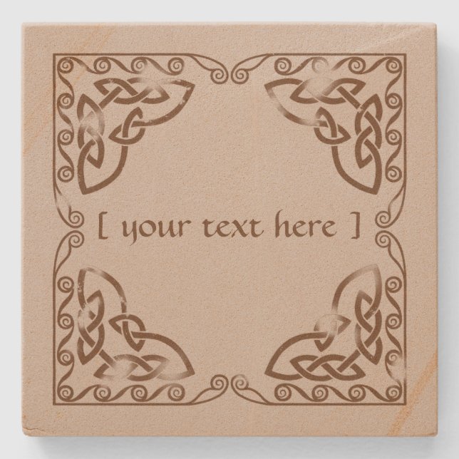 Celtic Knot Tribal Design Brown Weasted Version Stenunderlägg (Framsidan)