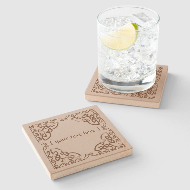 Celtic Knot Tribal Design Brown Weasted Version Stenunderlägg (Sidan)