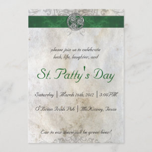 Celtic Knot Triskelion GreenBand Party bjudan Inbjudningar