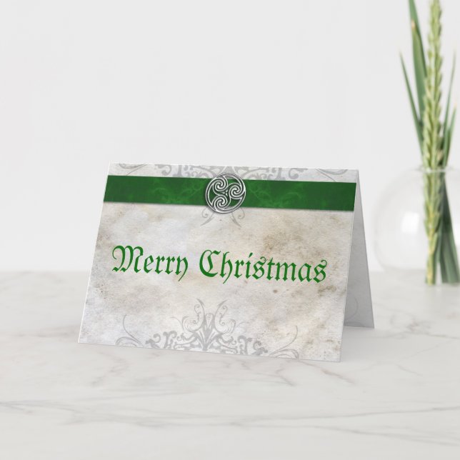 Celtic Knot Triskelion Rött julkort Helgkort (Framsida)