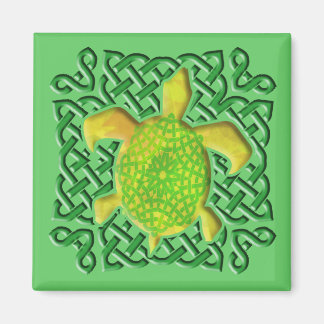 Celtic Knot Turtle (Grönt) Magnets Magnet