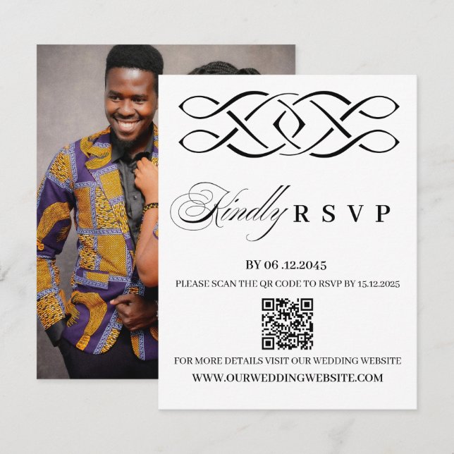 Celtic Knot Wedding RSVP Card OSA Kort (Fram/baksida)