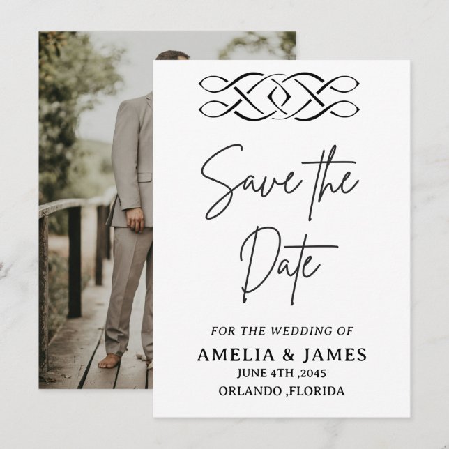 Celtic Knot Wedding Save the Date Card (Fram/baksida)