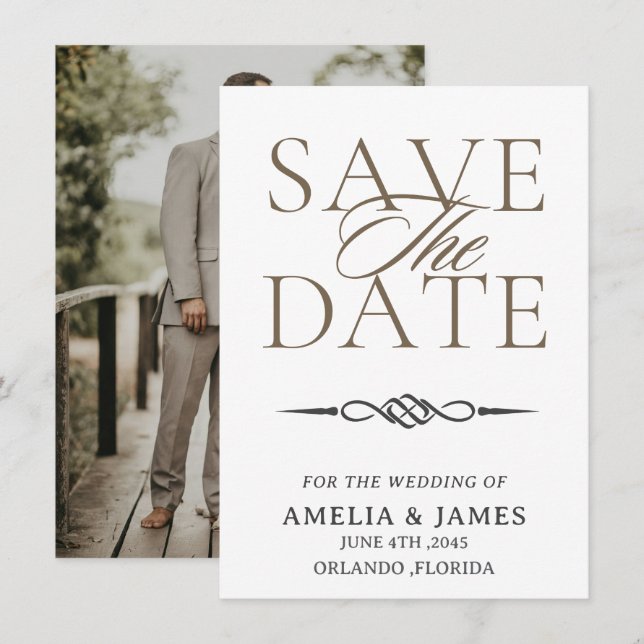 Celtic Knot Wedding Save the Date Card (Fram/baksida)