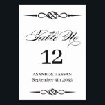 Celtic Knot Wedding Table Number Card Bordsnummer<br><div class="desc">Add a touch of timeless heritage to your reception décor with this elegant Celtic Knot Wedding Table Number Card, featuring a refined Celtic knotwork arrow design element and clean “Table No.” typography. Designed in a classic black and white minimalist style, this table number card blends traditional Celtic symbolism with modern...</div>