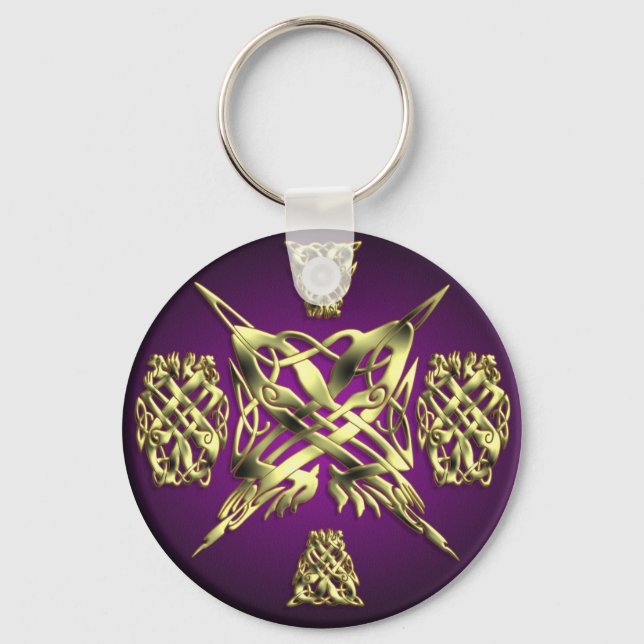 CELTIC KNOT WORK 1 ROUND NYCKELRING (Framsida)