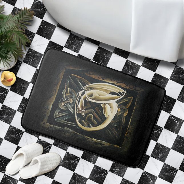 Celtic Knot Work Cream Dragon Badrumsmatta (Skapare uppladdad)