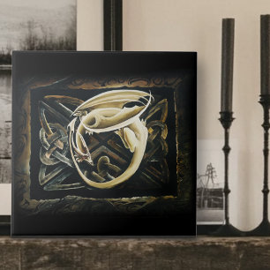Celtic Knot Work Cream Dragon Kakelplatta