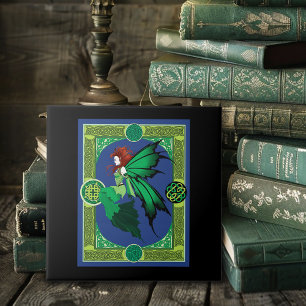 Celtic Knot Work Grönt Fairy Kakelplatta