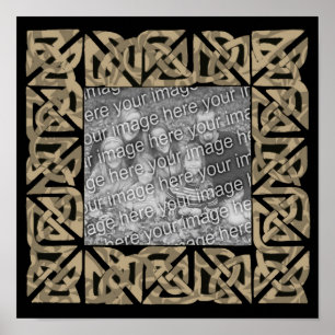 Celtic Knott Brown Ram lägger till ditt foto Poster