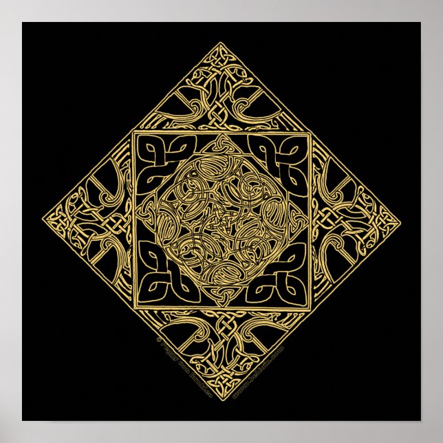 Celtic Knotwork Birds Celtic Art Prages Poster (Framsidan)