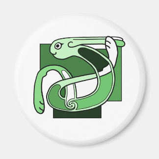 Celtic Knotwork Design - Grönt Rabbit Magnet