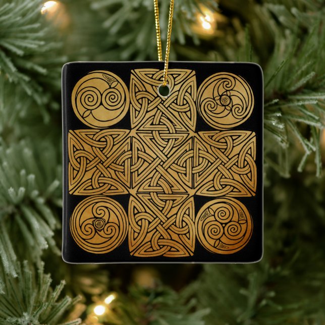 Celtic Knotwork Kor Julgransprydnad Keramik (Träd)