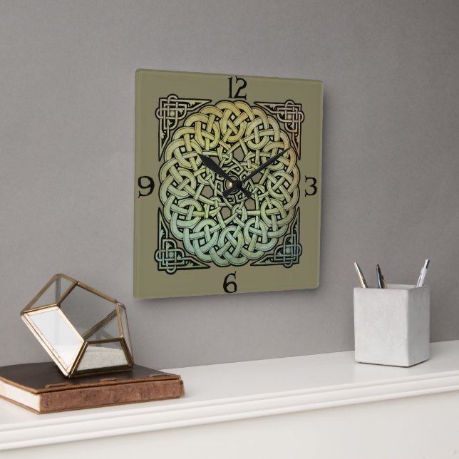 Celtic Knotwork Mandala Fyrkantig Klocka (Kontor)