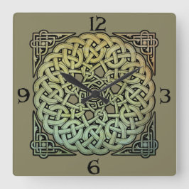 Celtic Knotwork Mandala Fyrkantig Klocka