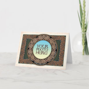 Celtic Knotwork Round Photo Ram Greeting Card Kort