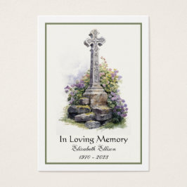 Celtic Kor Blommigt Irish Funeral Prayer Visitkort