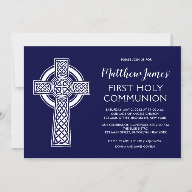 Celtic Kor First Communion Call for Boys Inbjudningar (Framsida)