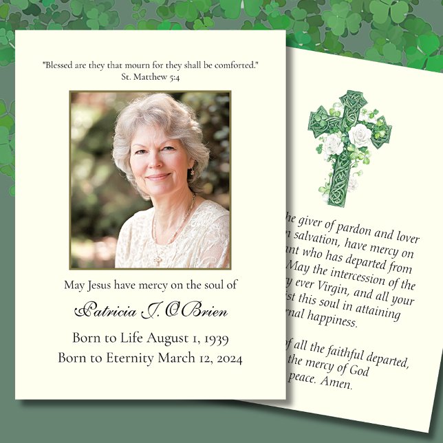 Celtic Kor Funeral Memorial Prayer Irish Card Visitkort (Skapare uppladdad)