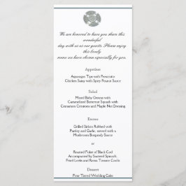 Celtic Kor i Silver och White Bröllop Menu Meny