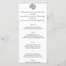 Celtic Kor i Silver och White Bröllop Menu Meny