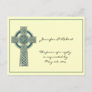 Celtic Kor i Teal Ivory OSA Postcard Inbjudan Vykort