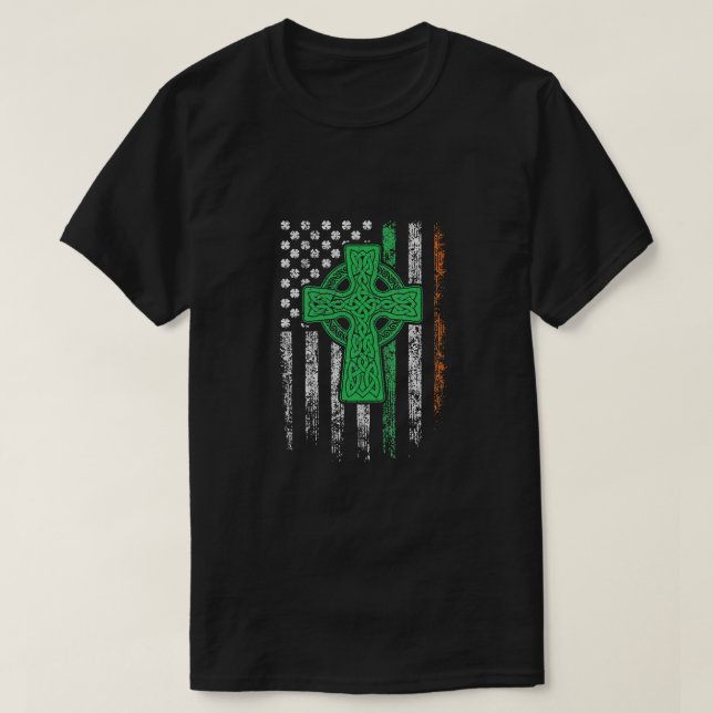 Celtic Kor Irish Flagga St patrick's day T Shirt (Design framsida)