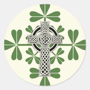 Celtic Kor Irish Shamrocks St. Patricks Day Runt Klistermärke
